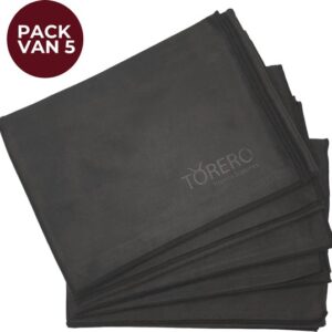 Torero Horeca Nano Glasdoek - Schoonmaakdoeken - Poleerdoek - Zwart - 5 Stuks - 70x50 cm