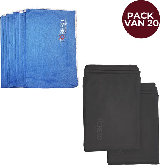 Bundel Nano poleerdoeken 10 + 10 zwart en blauw